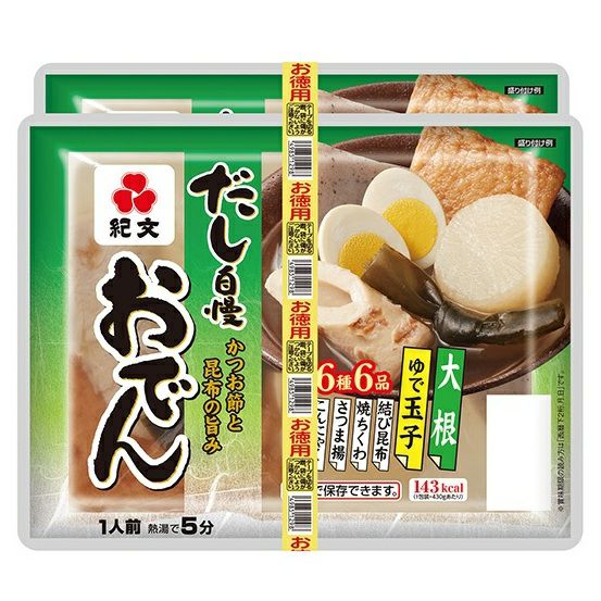 紀文 おでん一人前 1パック（2袋）×6 | オオゼキオンラインストア